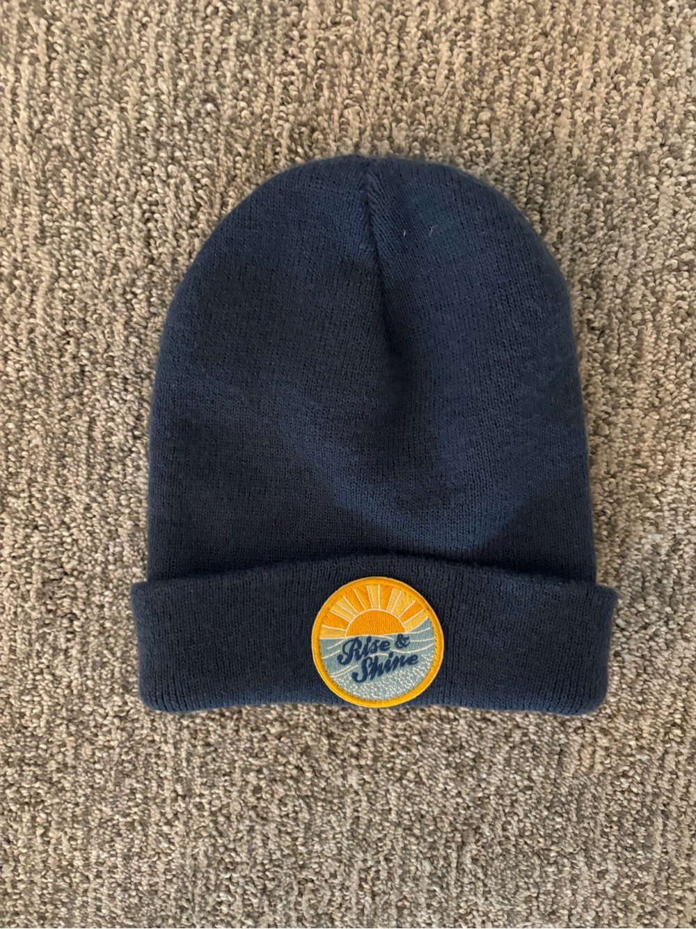 Women's Blue Knit Beanie Hat - Seaslope